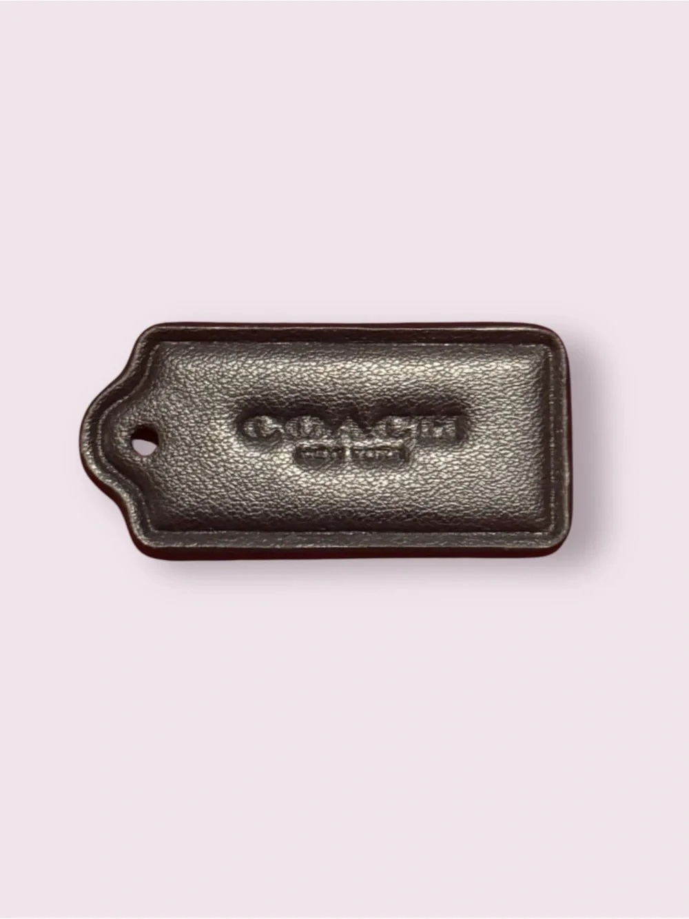Coach Black Leather Hangtag Bag Charm Keychain